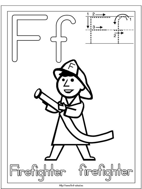 firefighter coloring page   week letter