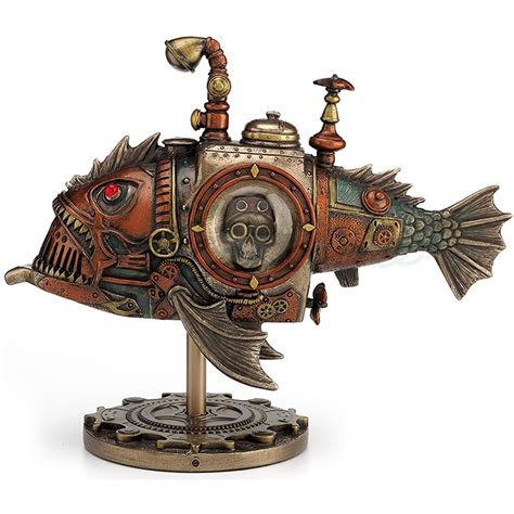 Steampunk Submarine Fish Sculpture Unicorn Studios Wu76795a4