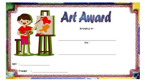 Blank Certificate Art Award Template