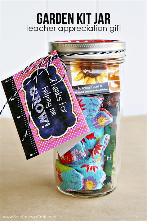 (gift idea) teacher appreciation garden kit jar - See Vanessa Craft