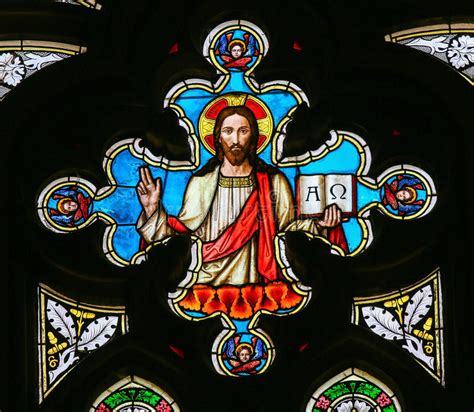 Vitral Jesus Christ Alfa Y Omega Imagen De Archivo Imagen De