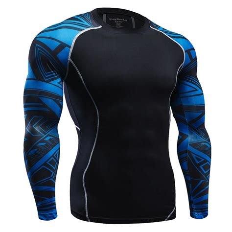 Men Long Sleeve Compression T Shirt Fast Drying Round Collar Slim Fit T