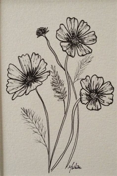 50 Easy Flower Pencil Drawings For Inspiration Pencil Drawings Of