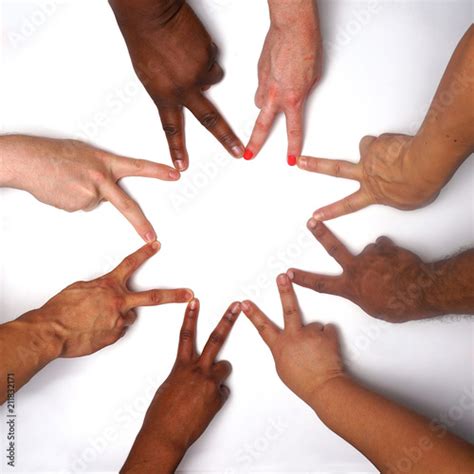 Diversity Hands In Unity People Of Color Racial Harmony Stock Photo