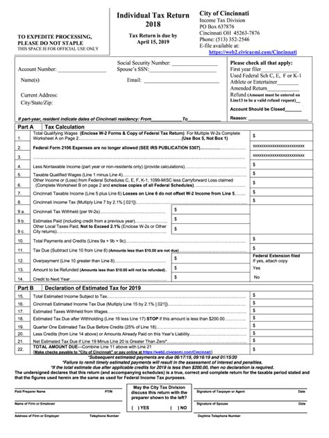 1040a and tax extensions for business owners. OH Individual Tax Return - Cincinnati 2018 - Fill out Tax ...