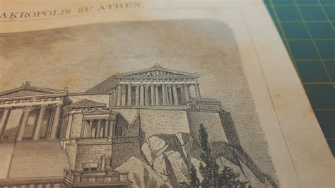 1887 Vintage Acropolis Of Athens Lithograph Illustration