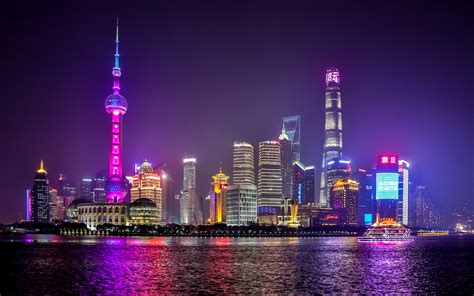 Download Wallpaper Shanghai Iconic View 1920x1200