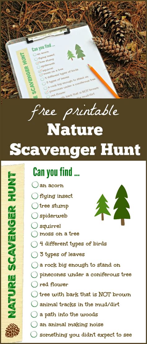 Nature Scavenger Hunt Free Printable List Edventures With Kids