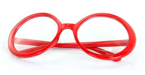 Red Oversized Round Geek Nerd Vintage Fashion Fancy Clear Glasses 80s