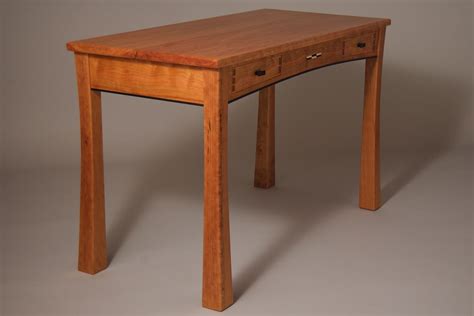 The desk is solid and with a beautiful wood finish. Custom Cherry Writing Desk With Drawers by Joseph Murphy ...