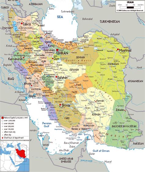 Large Political And Administrative Map Of Iran With All Cities Roads And Airports Iran Asia