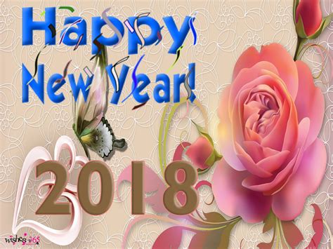 Poetry And Worldwide Wishes Happy New Year Image 2018 With Butterfly