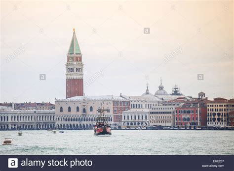 A View Of The San Marco Campanile And Other Famous Buildings On Piazza San Marco Across The