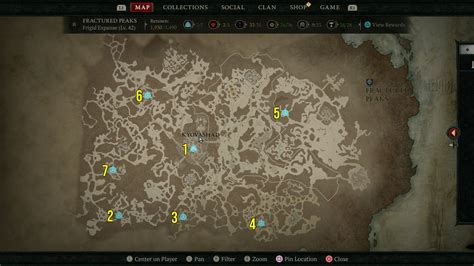 All Fractured Peaks Waypoints Locations Diablo 4 Guide
