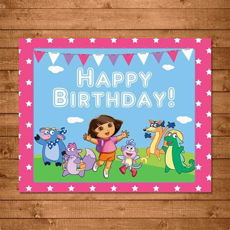 Dora Happy Birthday Banner Birthdaybuzz