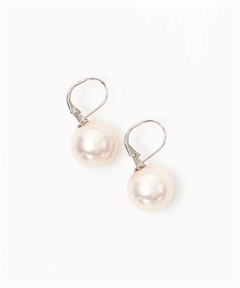 Pink Pearl And Silver 14 Mm Lever Back Drop Earrings Silver Pearls