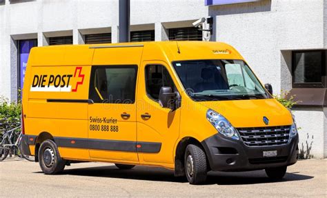 Van Of The Swiss Post Editorial Photography Image Of Yellow 83626637