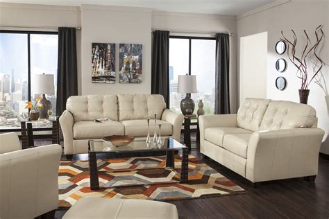 Ashley Furniture 99802 Santiago Cream Leather Set Click On Pin For