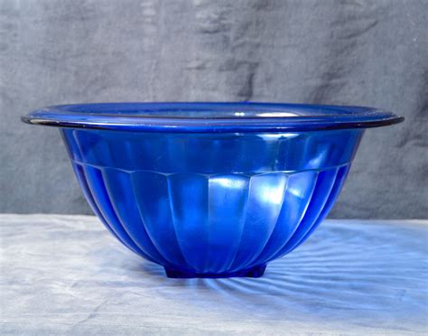 Hazel Atlas Glass Co Cobalt Blue Mixing Bowl Etsy In Atlas