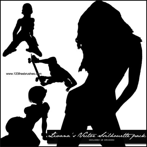 vector girls silhouettes