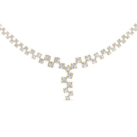 Our breathtaking diamond necklace collection features styles ranging from a classic diamond solitaire pendant to an endless line of breathtaking sparkle. Graduated Zigzag Drop Diamond Necklace In 14K Yellow Gold ...