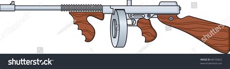 Vector Illustration Of A Tommy Gun 68155822 Shutterstock