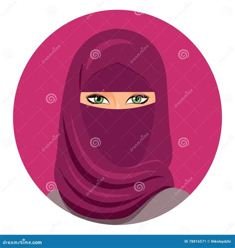 Muslim Woman In Hijab Avatar Closed Face Arab Woman In A Hijab
