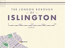 Islington (London borough) retro map giclee print – Mike Hall Maps ...