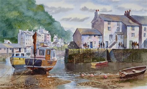 Polperro In Cornwall By Terry Harrison Watercolor Painting Techniques
