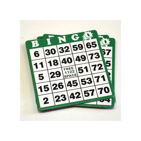 Hard Plastic Coated Bingo Cards Pack Of 50