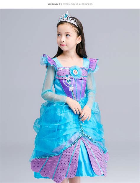 طفل ليتل ميرميد ذيل الأميرة ارييل اللباس تأثيري هالوين ازياء للأطفال الفتيات كرنفال يتوهم الأخضر