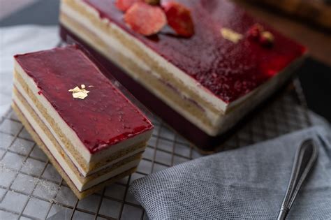 Raspberry Passion Cake Slice Bon Ton Bakery