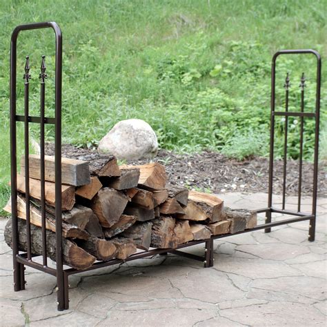Sunnydaze 6 Steel Indooroutdoor Firewood Log Rack Storage W Bronze