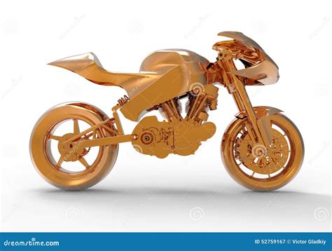 Golden Motorcycle Stock Illustration Illustration Of Strength 52759167