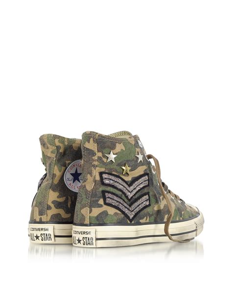 Lyst Converse Chuck Taylor All Star High Military Patchwork Canvas