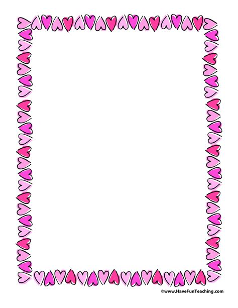 Valentines Day Hearts Border Paper Have Fun Teaching