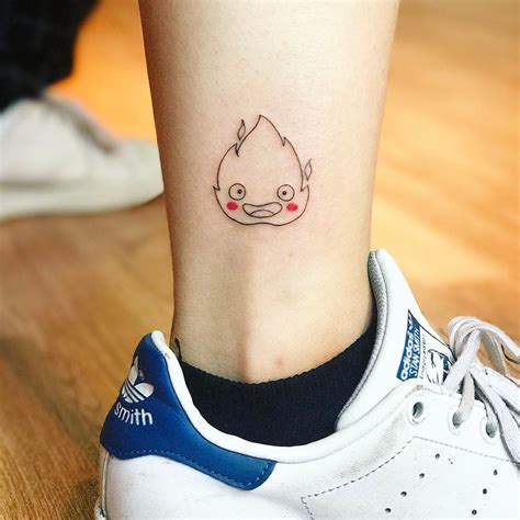 Cute Calcifer Tattoo By Jayshintattoo Ghibli Tattoo Minimalist