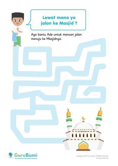 Soal Maze Anak Tk Fun Worksheets For Kids Mazes For Kids Islamic