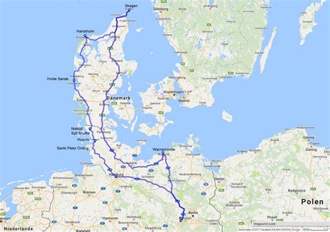 Ausprobieren Neffe Richtung Dänemark Rundreise Route Ausrichten