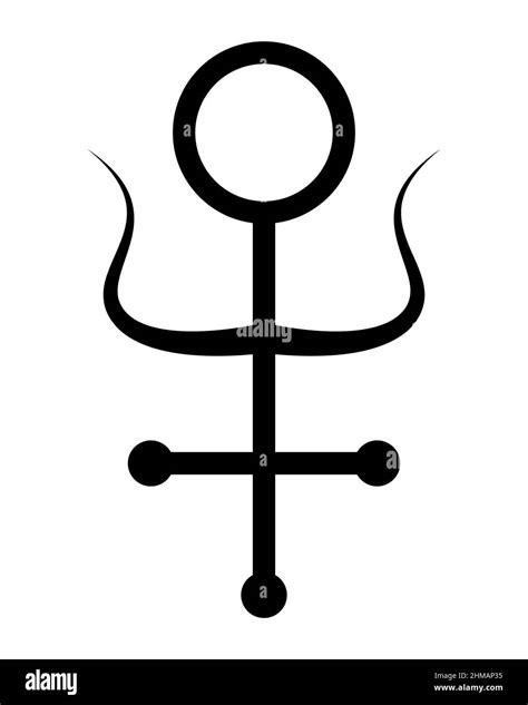 Alchemical Antimony Symbol Sacred Sign Ancient Mystical Cross Black