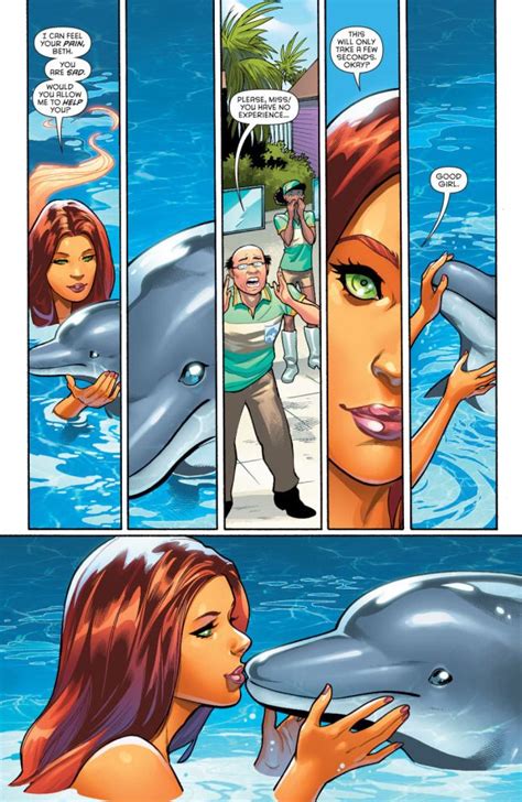 Starfire Helps Out A Dolphin Nightwing And Starfire Starfire Dc Comics Characters