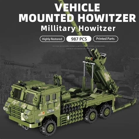 Moc Ww2 Sh 15x Armored Car Mounted Howitzer Bricks Toy