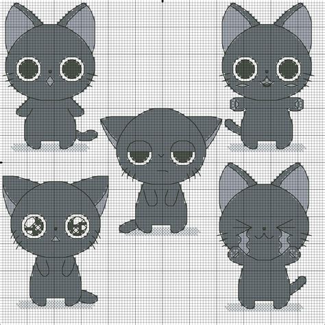 24 basic colors and blends of them palette: kawaii cat cross stitch … | Kawaii cross stitch, Cross ...