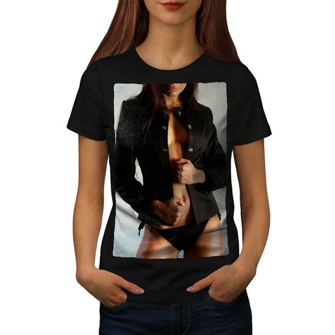 Wellcoda Naked Erotic Girl Womens T Shirt Seduction Casual Design Printed Tee EBay
