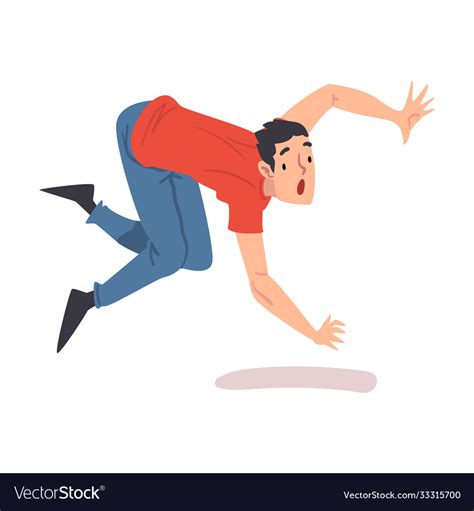 Shocked Man Falling Down Forward Accident Pain Vector Image