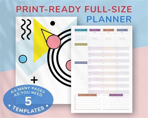 Printable Dated Weekly Planner 2022 2023 Vertical Layout Etsy