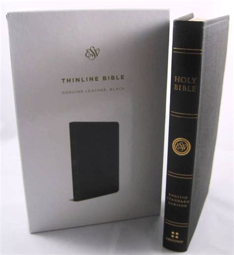 Esv Thinline Bible Black Genuine Leather English Standard Version New