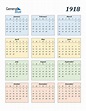 1918 Calendar (PDF, Word, Excel)