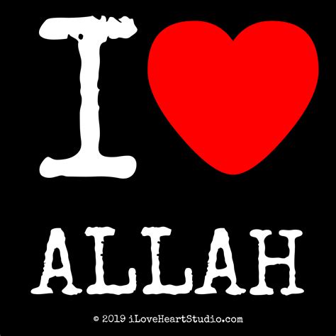 I Love Heart Allah Design On T Shirt Poster Mug And Many Other