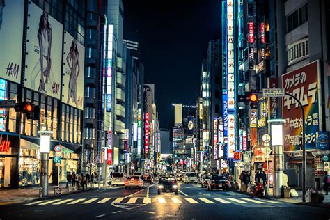 Japan Night City Wallpaper K Imagesee